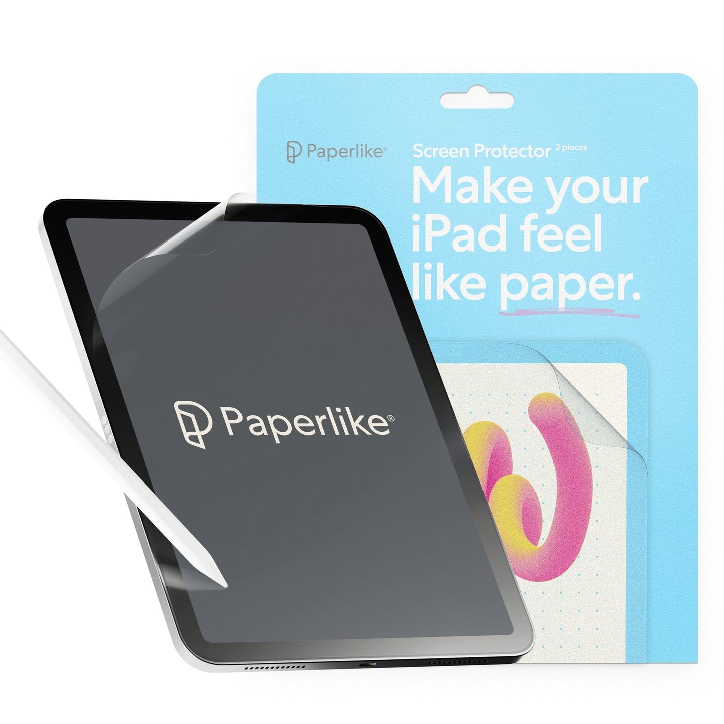 Paperlike 2.1 Screen Protector for iPad Pro 12.9" - Transparent Matte Finish - Anti-Fingerprint - Touch Sensitive