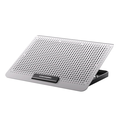 ICE COOREL 15-17 Inch Laptop Cooling Pad, 1 Big Fan, Adjustable Height, Aluminum Construction, Two USB Port, Silver