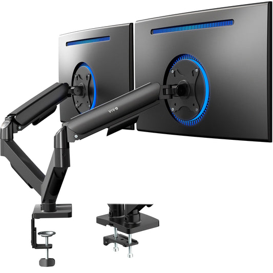 VIVO 17-32 inch Dual Monitor Stand STAND-V002O Tabletop Mount Articulating 90 Degree Black