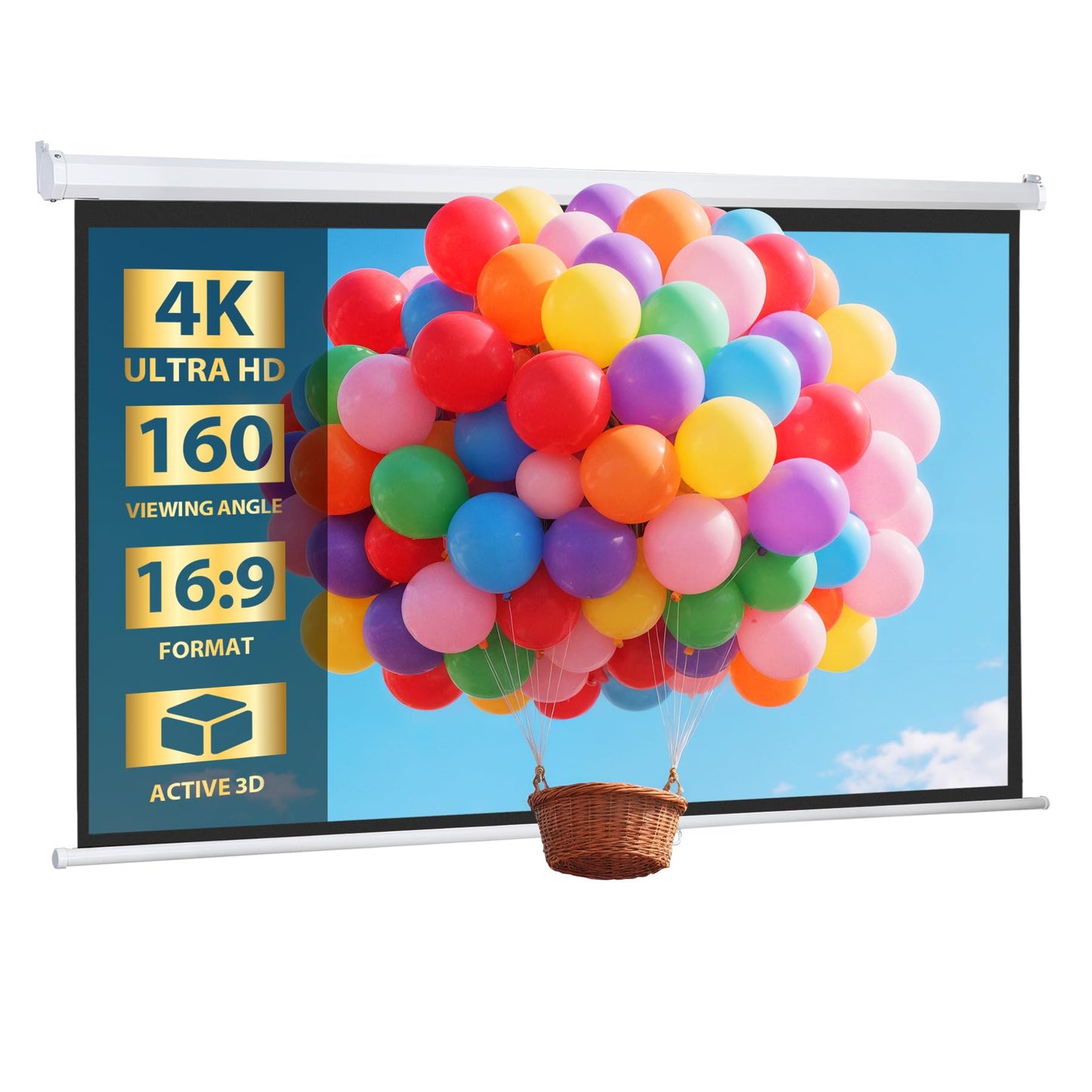 SUPER DEAL 100 inch SD0514 Manual Projection Screen 16:9 PVC Foldable