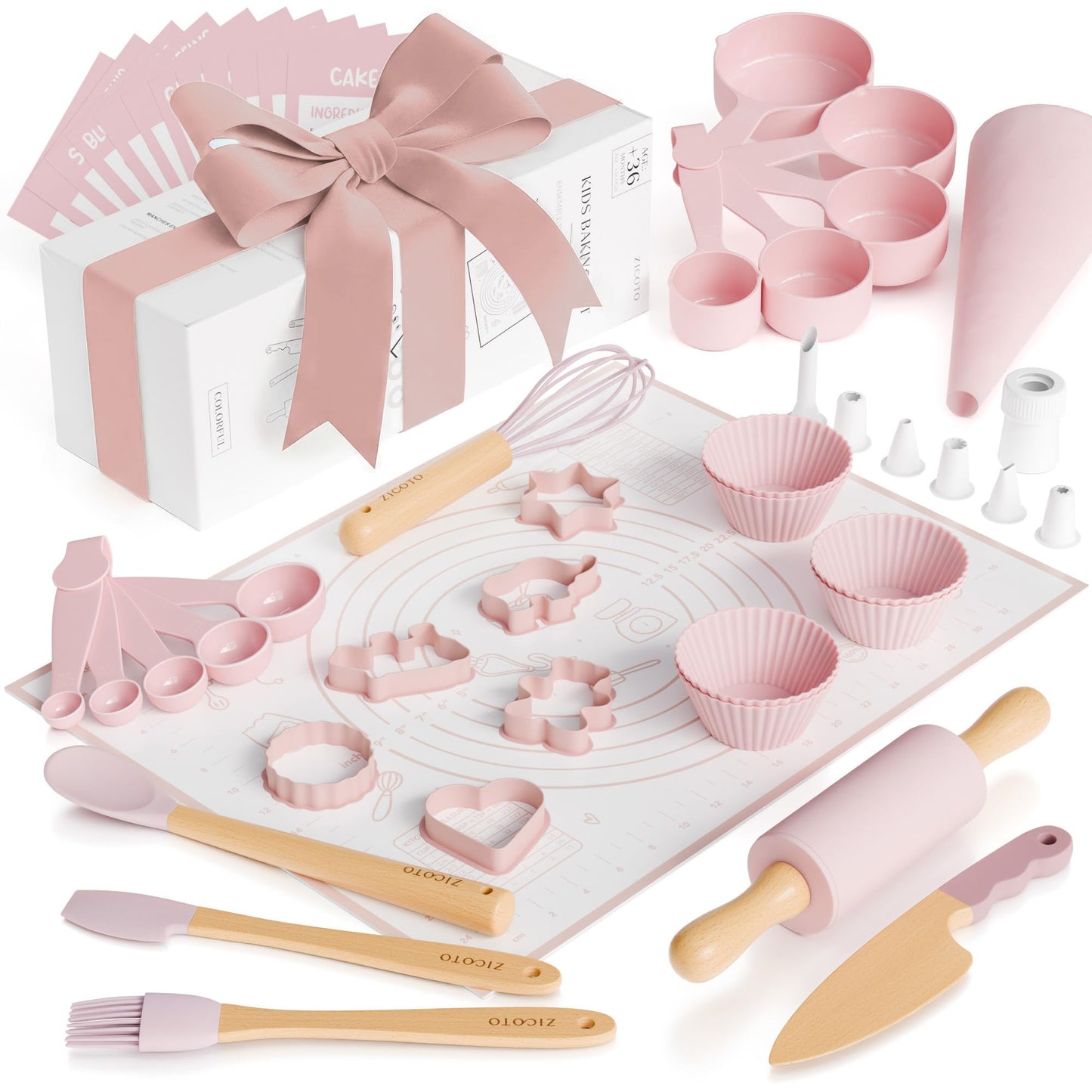 ZICOTO Large zic-bakset-pink_24-263a Kitchen Utensils Set for Kids