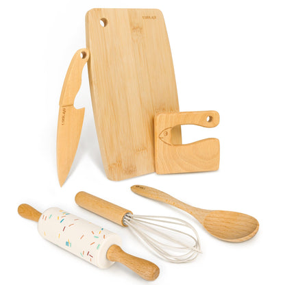 LUOLAO Common Size D1-Cookingset-001 Wooden Kids Knife Set