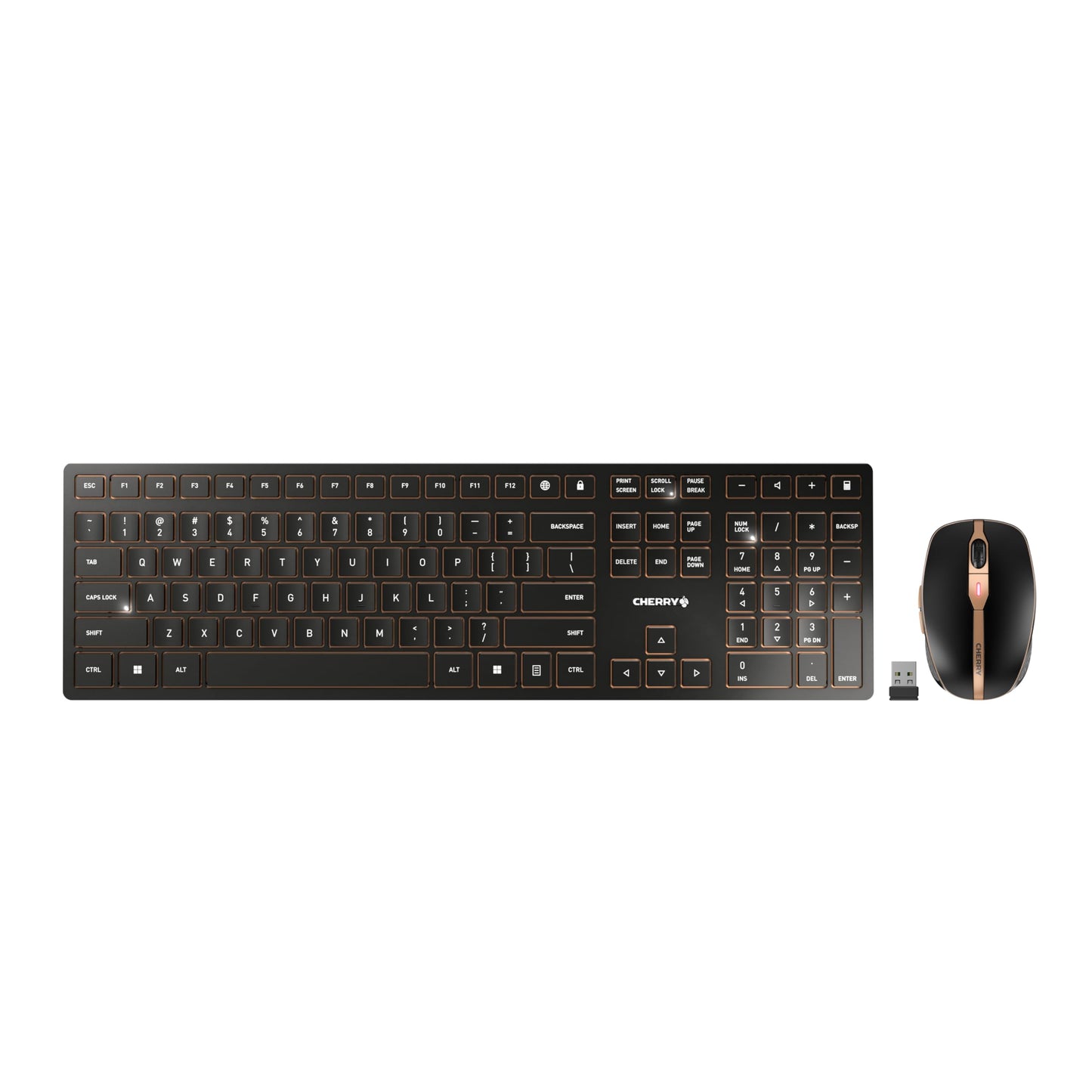 CHERRY Wireless Keyboard and Mouse Set JD-9100US-2 QWERTY Black/Bronze