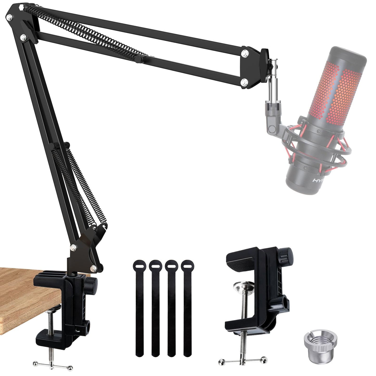 SUNMON Mic Boom Arm 1 Count with Table Mounting Clamp and Screw Adapter
