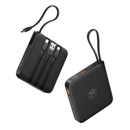VRURC 10000mAh 22.5W Portable Charger T1173 with Built-in Cables