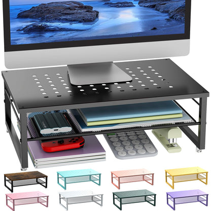 gianotter 14.5" x 10" x 5.5" D-3 Alloy Steel Monitor Stand Riser with 2-Tier Design