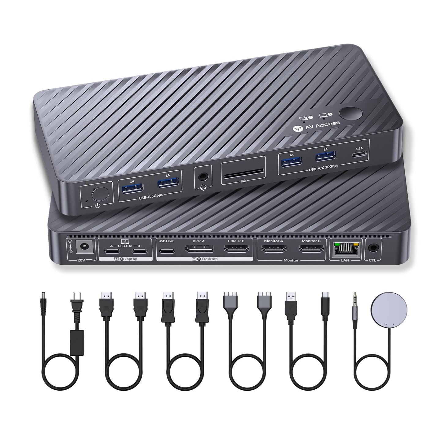 AV Access 8.66" x 3.94" iDock M10 USB Docking Station with 16 Ports, 3 HDMI, 4K Resolution