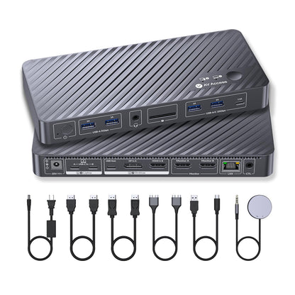 AV Access 8.66" x 3.94" iDock M10 USB Docking Station with 16 Ports, 3 HDMI, 4K Resolution