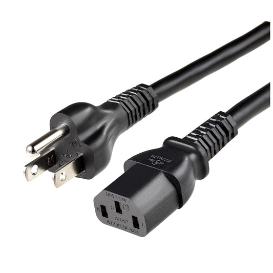 Amazon Basics 6 Feet Power Cord Model L6LAC003-DT-R 125 Volts 18 AWG 3 Prong Black