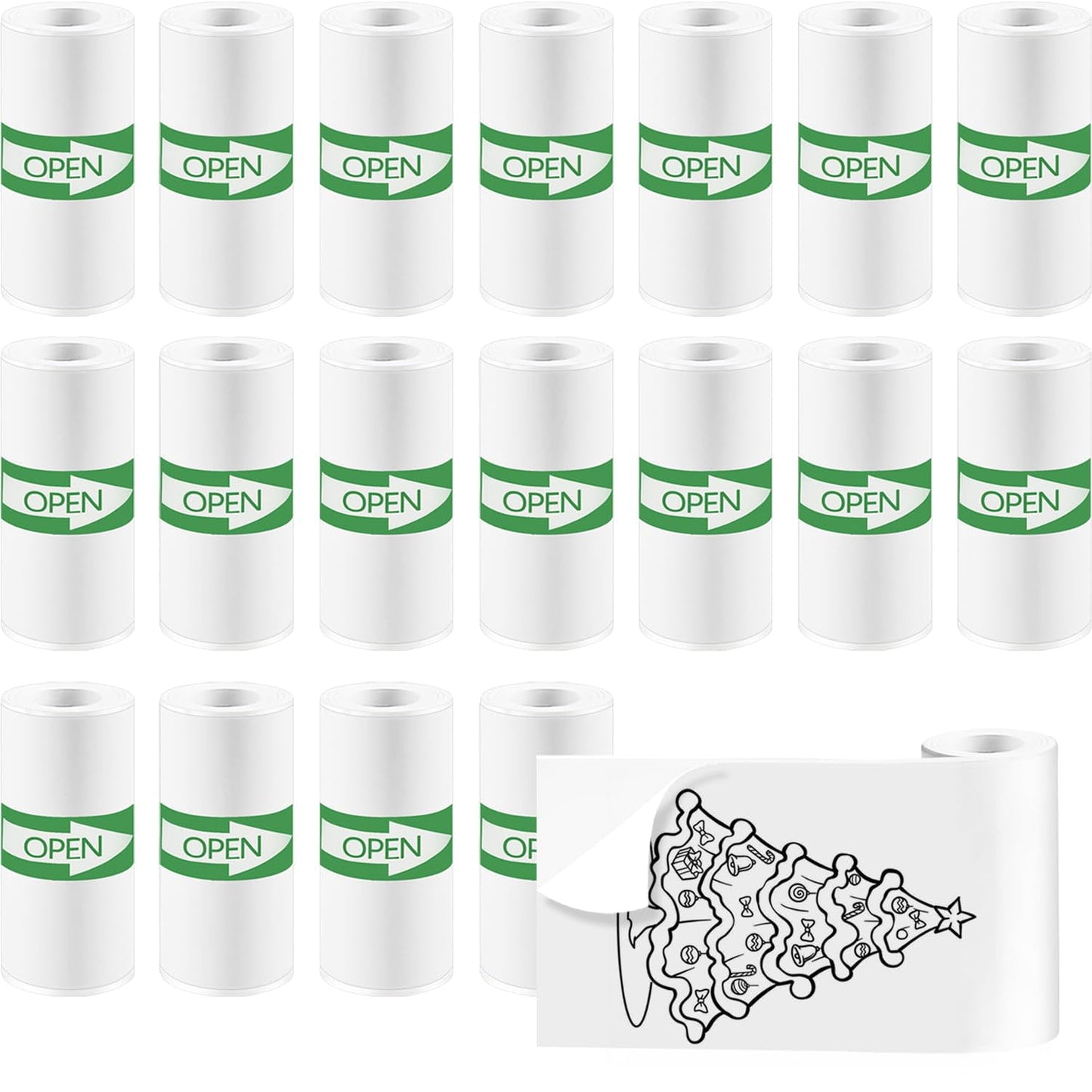 MIARALA 57 x 25 mm Thermal Sticker Paper 18 Count BPA-Free