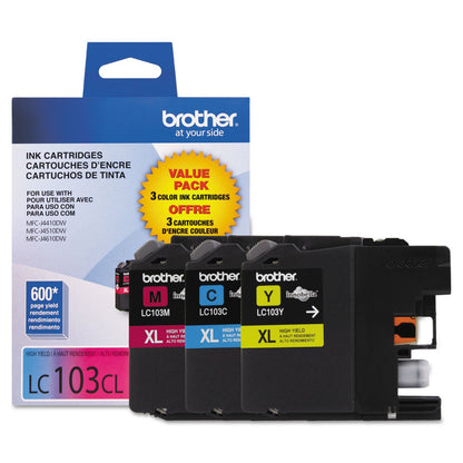 Brother LC1033PKS Innobella High-Yield Ink, 600 Page Yield, Color (Cyan, Magenta, Yellow), 3 Cartridges per Pack