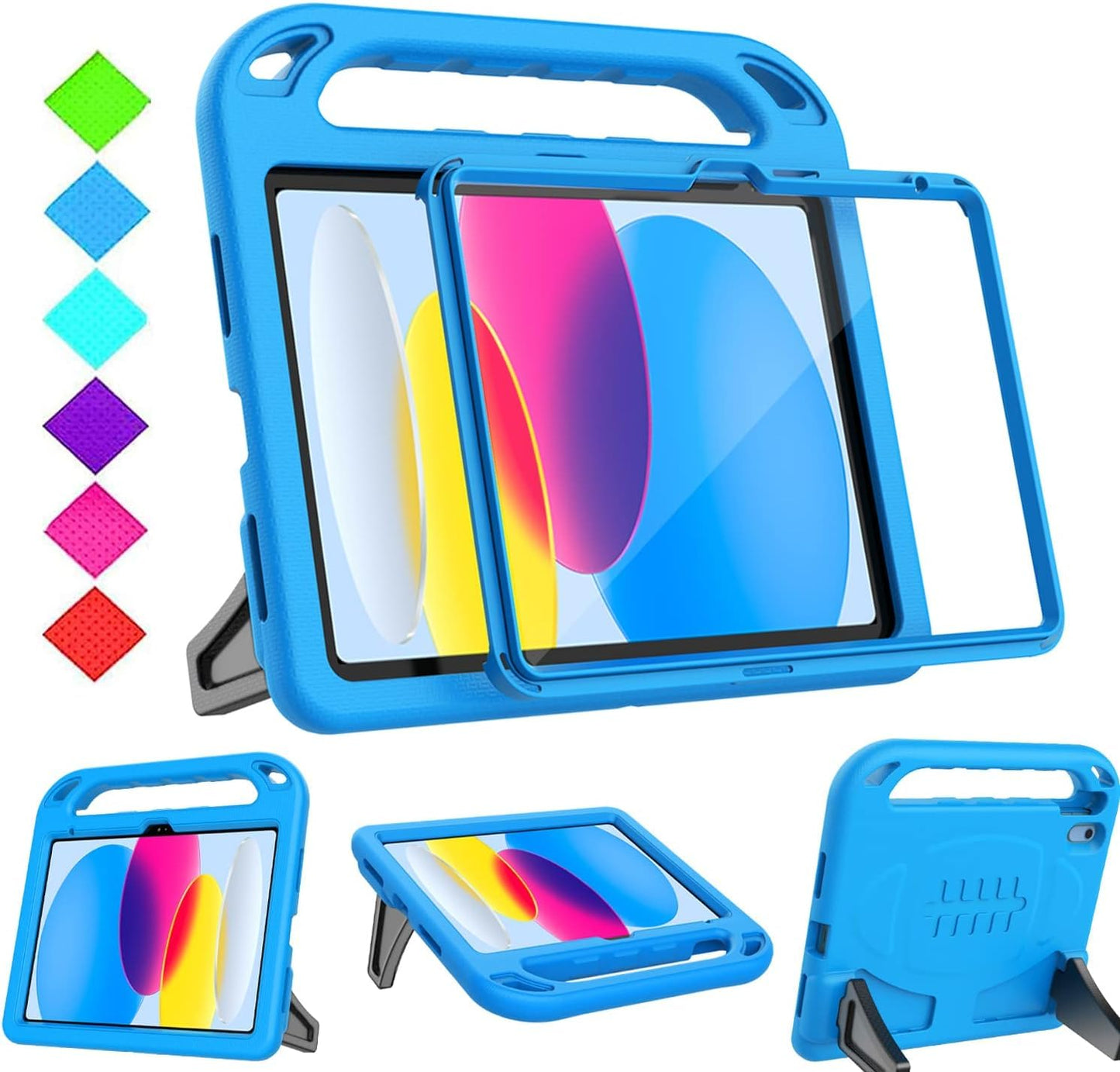 BMOUO 10.9 Inch iPad 11th/10th Generation Case for Kids - Model A3355/A3356 & A2696/A2757/A2777, Shockproof, Built-in Screen Protector, EVA Material