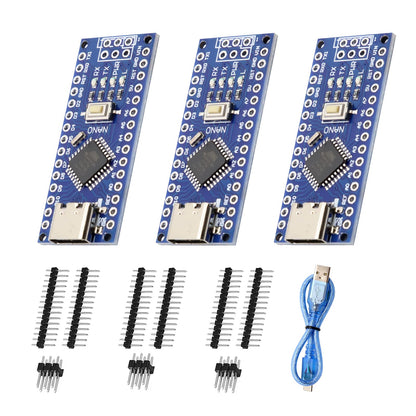 AYWHP 3PCS Nano V3.0 Board 32KB Storage 16MHz Speed USB Connectivity Compatible Windows Mac Linux