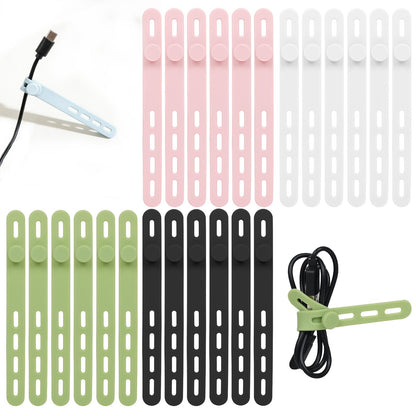 Donruby 24 Count GJ-01 Silicone Cable Ties for Cable Management
