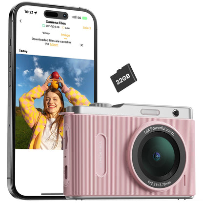 AVAETT C1 64MP Compact Camera 3840p 16X Optical Zoom with Built-in Flash
