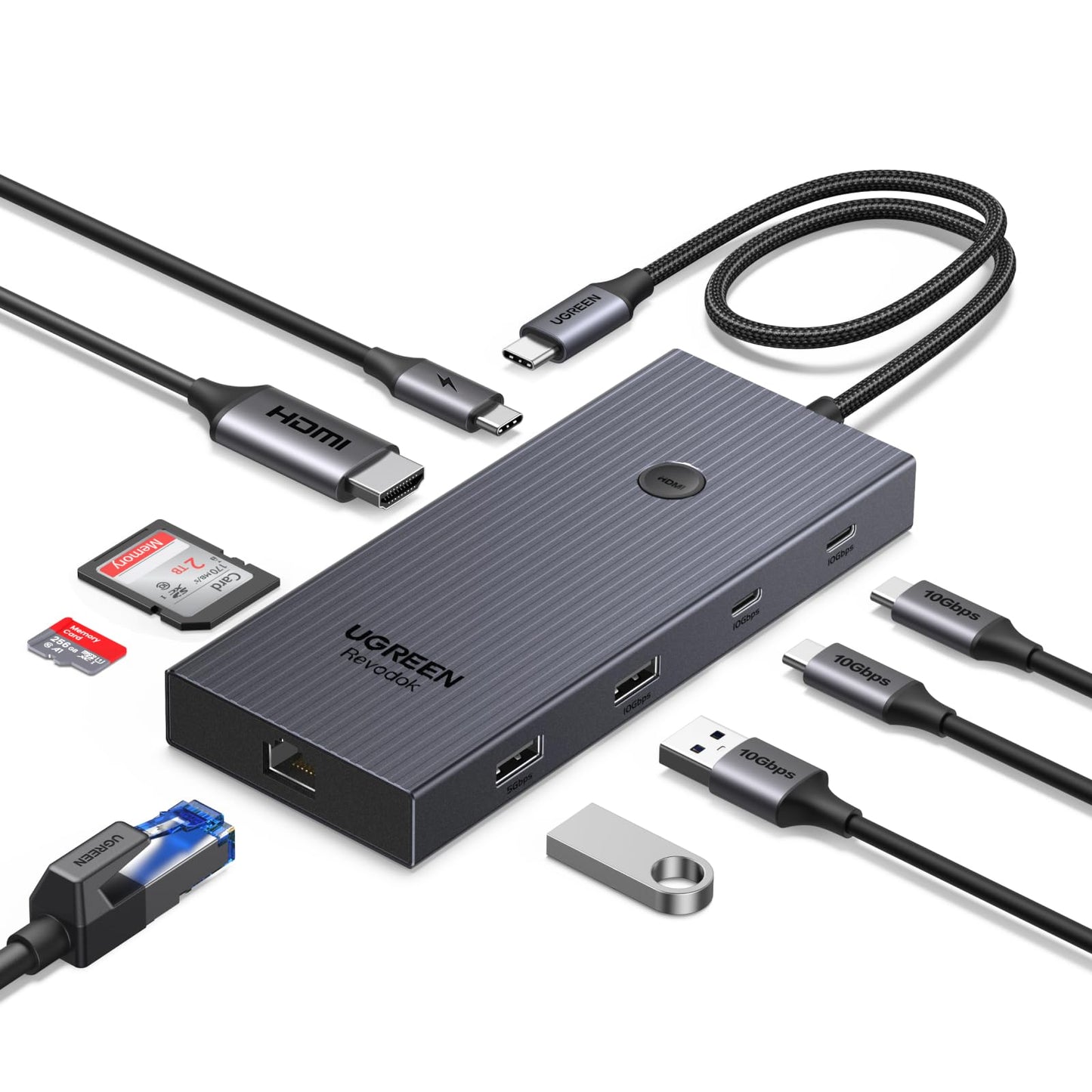 UGREEN 9 Port USB C Hub 4K HDMI Gigabit Ethernet 100W Power Delivery 75028