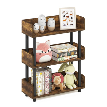 Furinno 3-Tier Display Rack Model 22193APBK Wall Mount Amber Pine