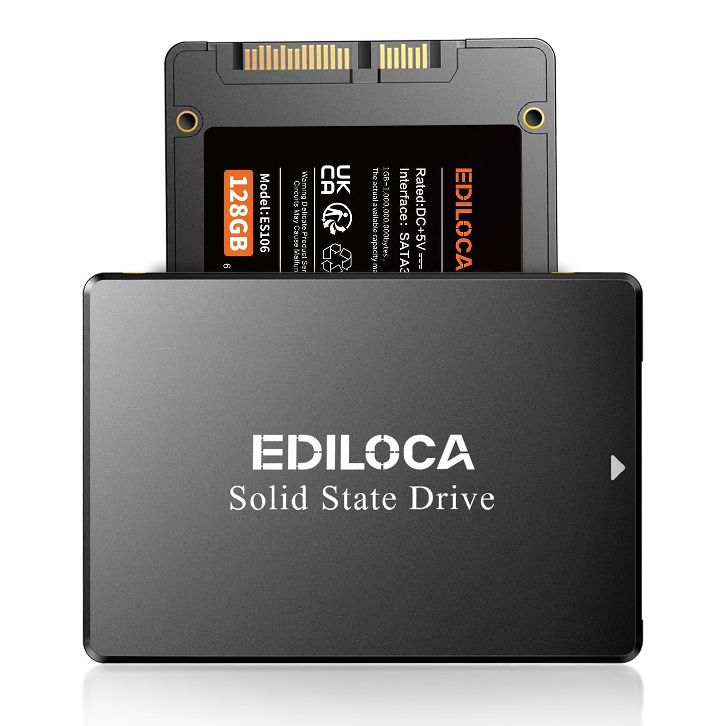 Ediloca 128GB ES106 Internal SSD 2.5" SATA III 6Gb/s 550 MB/s Read Speed 400 MB/s Write Speed 3D TLC NAND Solid State Drive