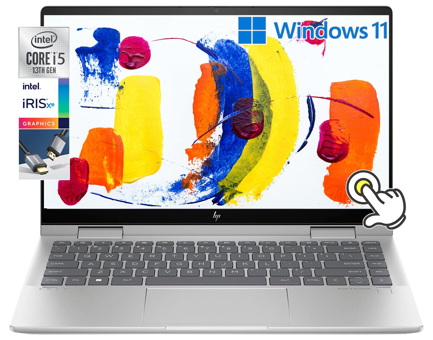 HP 14 inch x360 1920 x 1080 IPS Touchscreen Laptop Intel Core i5-1335U 8GB RAM 512GB SSD