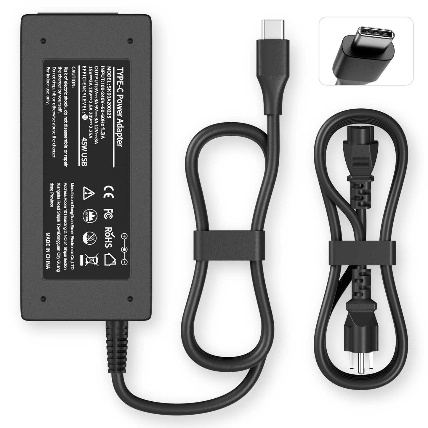 INEXEWOC 45W USB Type C Laptop Charger SK90A200225 Universal Compatibility