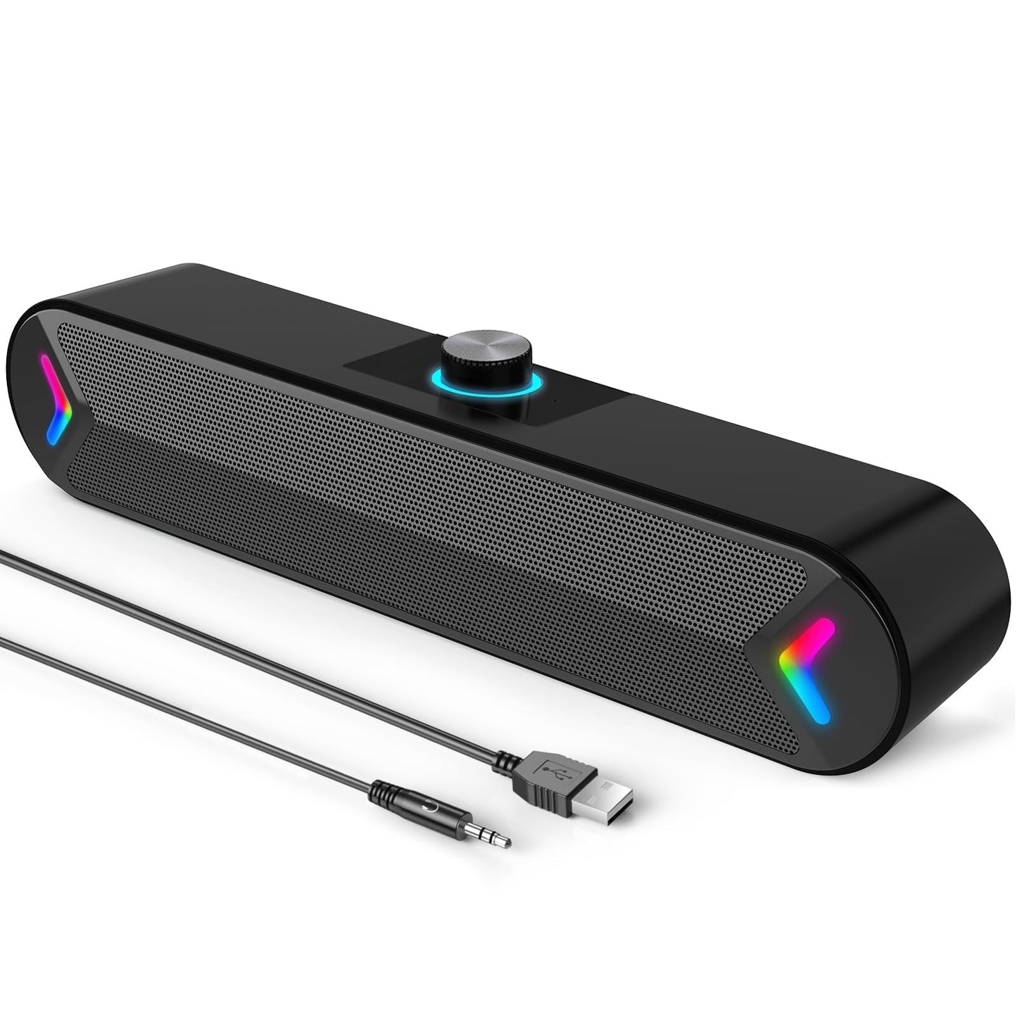 LENRUE 12.5 Inches A39PRO Black Stereo Soundbar Computer Speaker USB Powered Wired