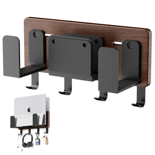 AFOOYO Wall Mount Laptop Holder Model AWL-2024 - Adjustable Beech Wood & Steel Construction