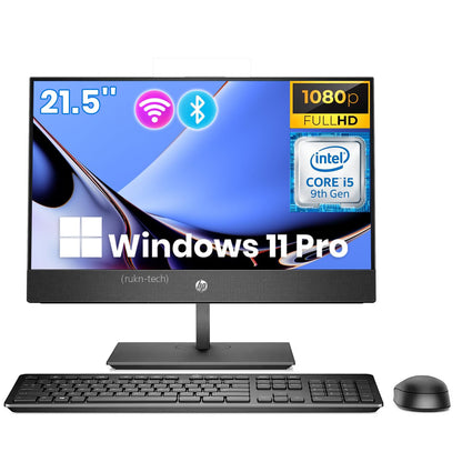 HP 21.5-inch ProOne 600 G5 i5-9500T 256GB SSD 8GB RAM Windows 11 Pro All-in-One Computer