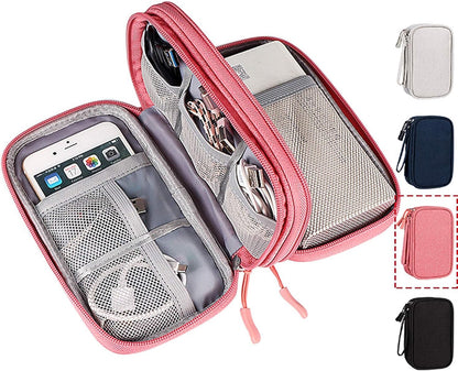CAOODKDK Large DZ / 1 - Double Layer Canvas Electronic Organizer 1149.5ml 2 Compartments Solid Pink