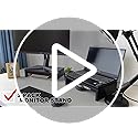 TEAMIX 2 Tier Adjustable Monitor Stand DS400Bx2 Black Wood