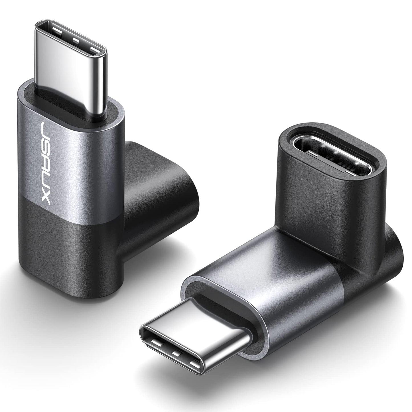 JSAUX 90 Degree Type-C Adapter DD0008 100W 5A 40Gbps Adapter Grey