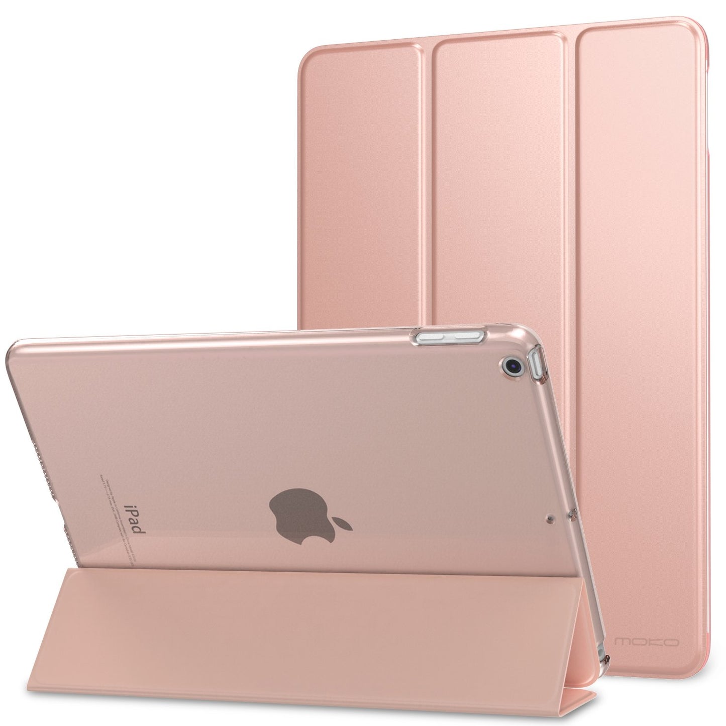 MoKo Slim Lightweight Case for iPad 9.7 (2018/2017) Model - Rose Gold - Auto Wake/Sleep