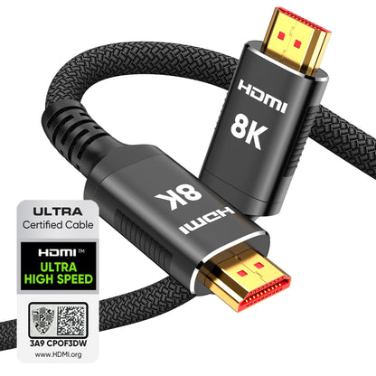 Snowkids 10 Feet HDMI 2.1 Cable 48Gbps 8K@60Hz Male-to-Male Braided Cable