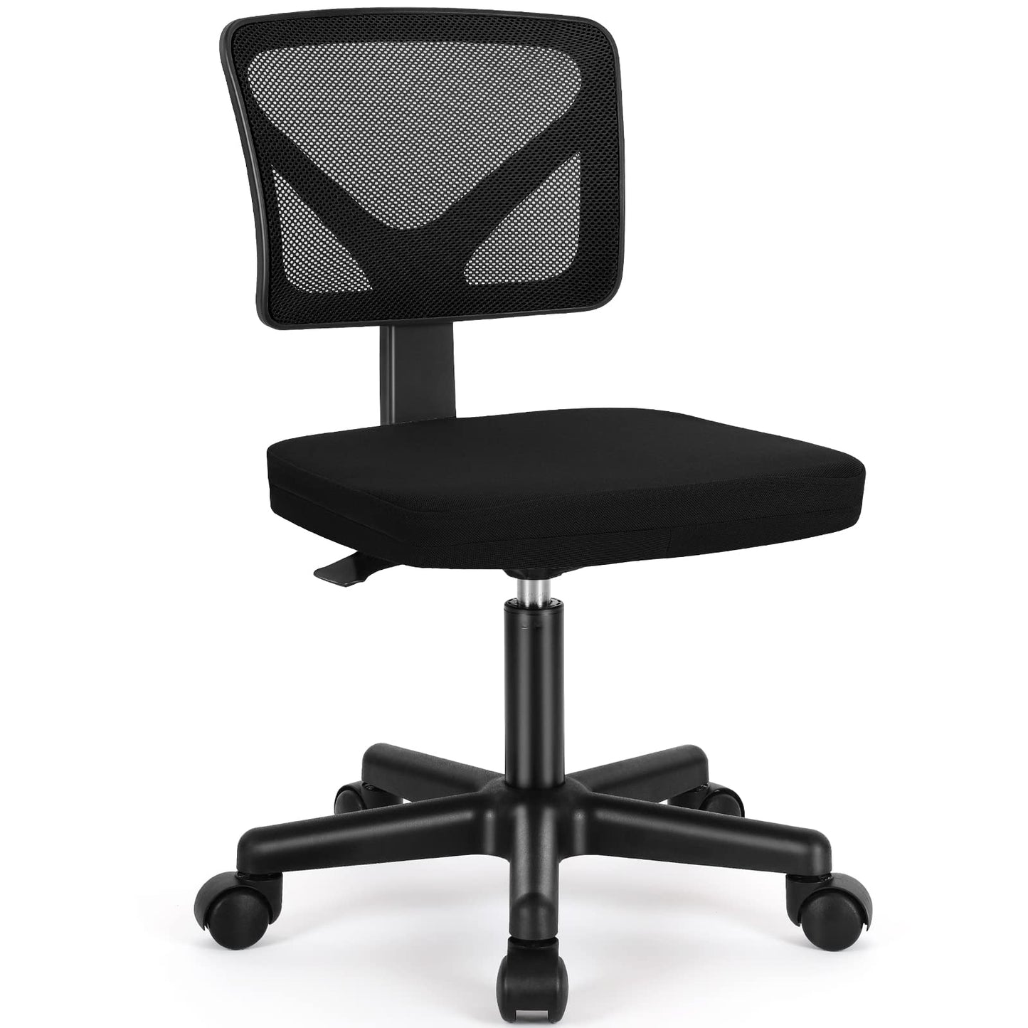 Sweetcrispy Small Office Desk Chair C-2077-BK Adjustable Ergonomic Rolling Design, 250lbs Capacity, Classic Black