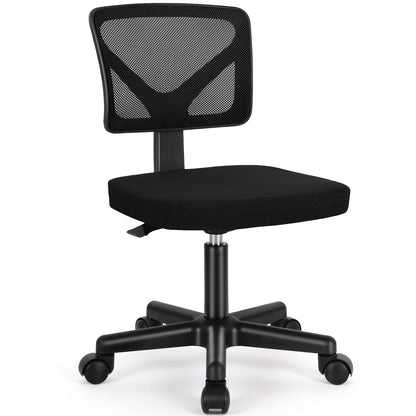 Sweetcrispy Small Office Desk Chair C-2077-BK Adjustable Ergonomic Rolling Design, 250lbs Capacity, Classic Black
