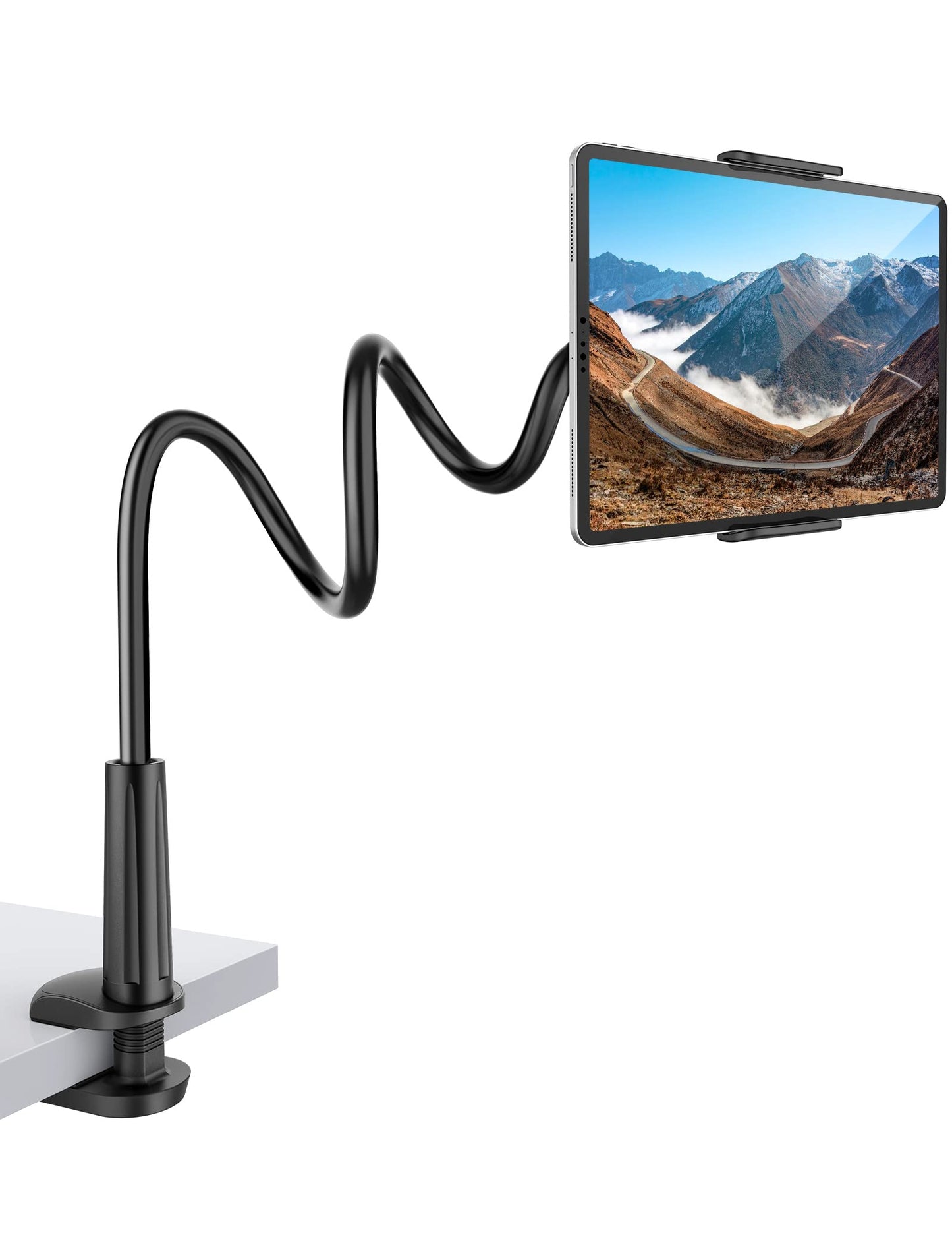 SHAWE 80cm US-Gooseneck Tablet Holder Adjustable Tabletop Flexible Mount Black