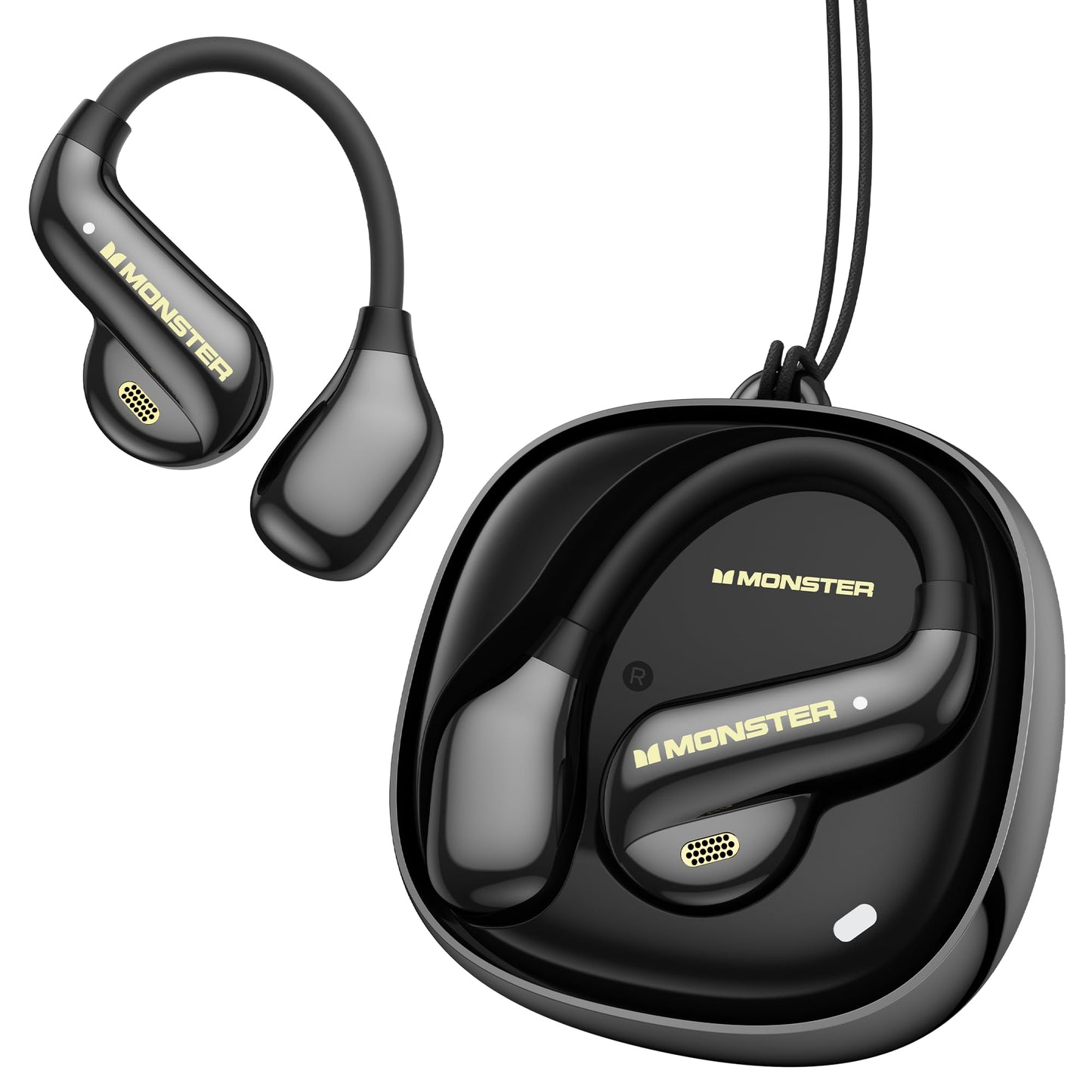 Monster Open Ear AC390 Wireless Earbuds, Bluetooth 6.0, 24-Hour Battery Life, IPX5 Water Resistant, Touch Control, Open Ear Design
