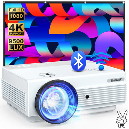 Visoud 12" x 5" x 12" V6 1920 x 1080 9500 Lumen LCD Portable Projector