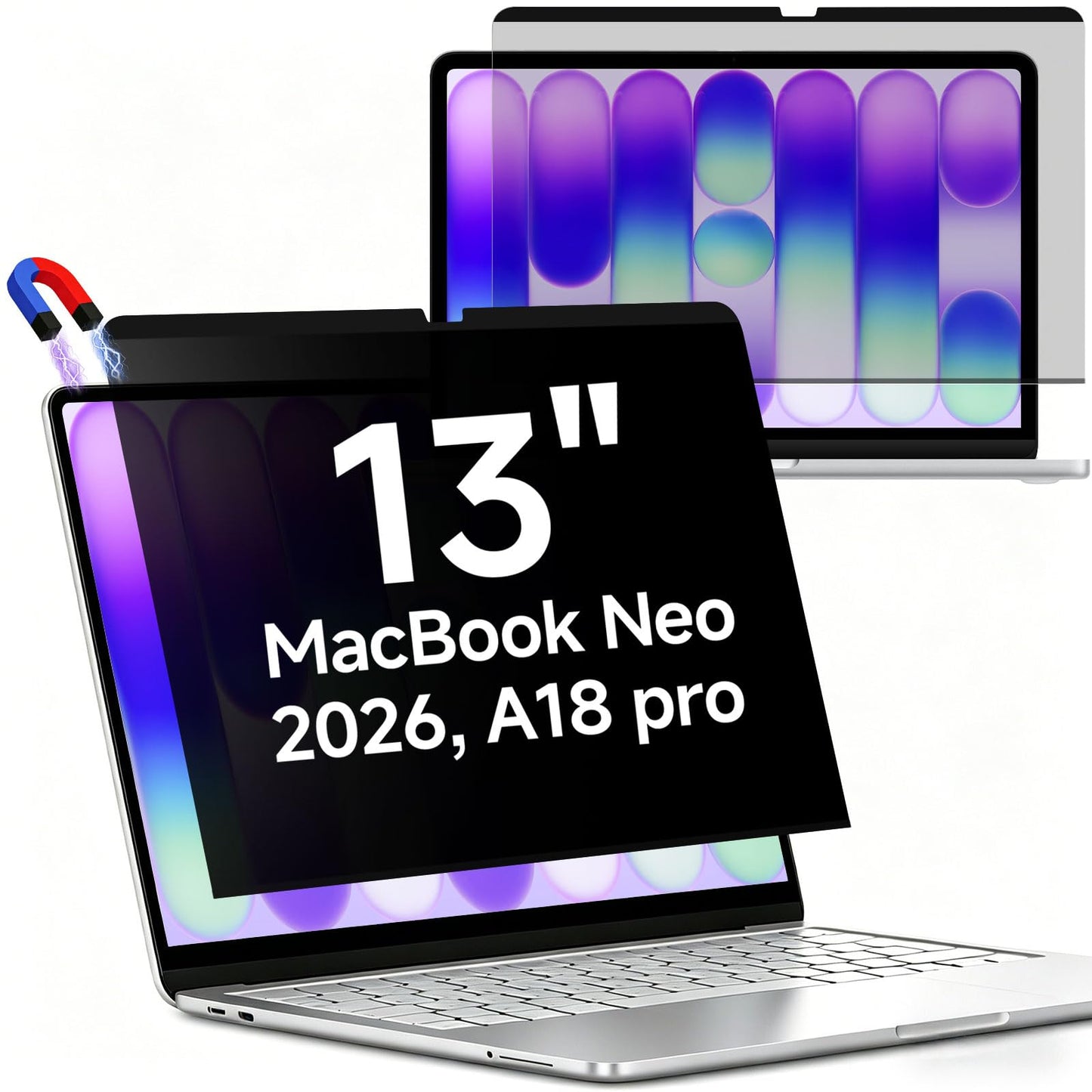 ZOEGAA 13 Inch MacBook Neo Privacy Filter Anti-Glare Blue Light Blocking