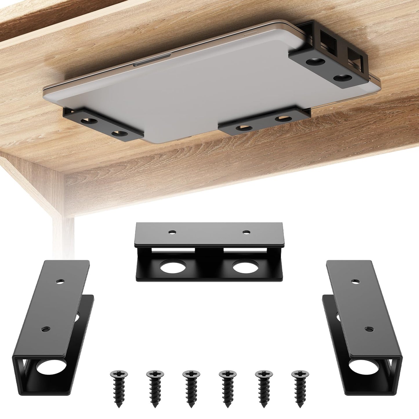 IRENPORU Under Desk Laptop Mount Holder M13803 Black Steel Table Bracket