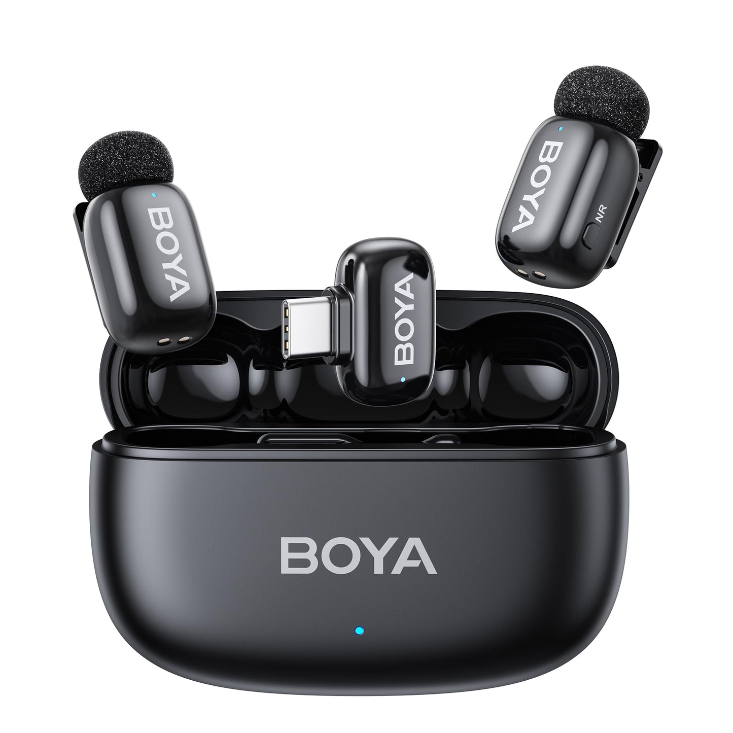 BOYA Wireless Lavalier Microphone BOYA mini 2 USB-C - 30H Battery Life, 328ft Transmission, 48kHz/24-bit