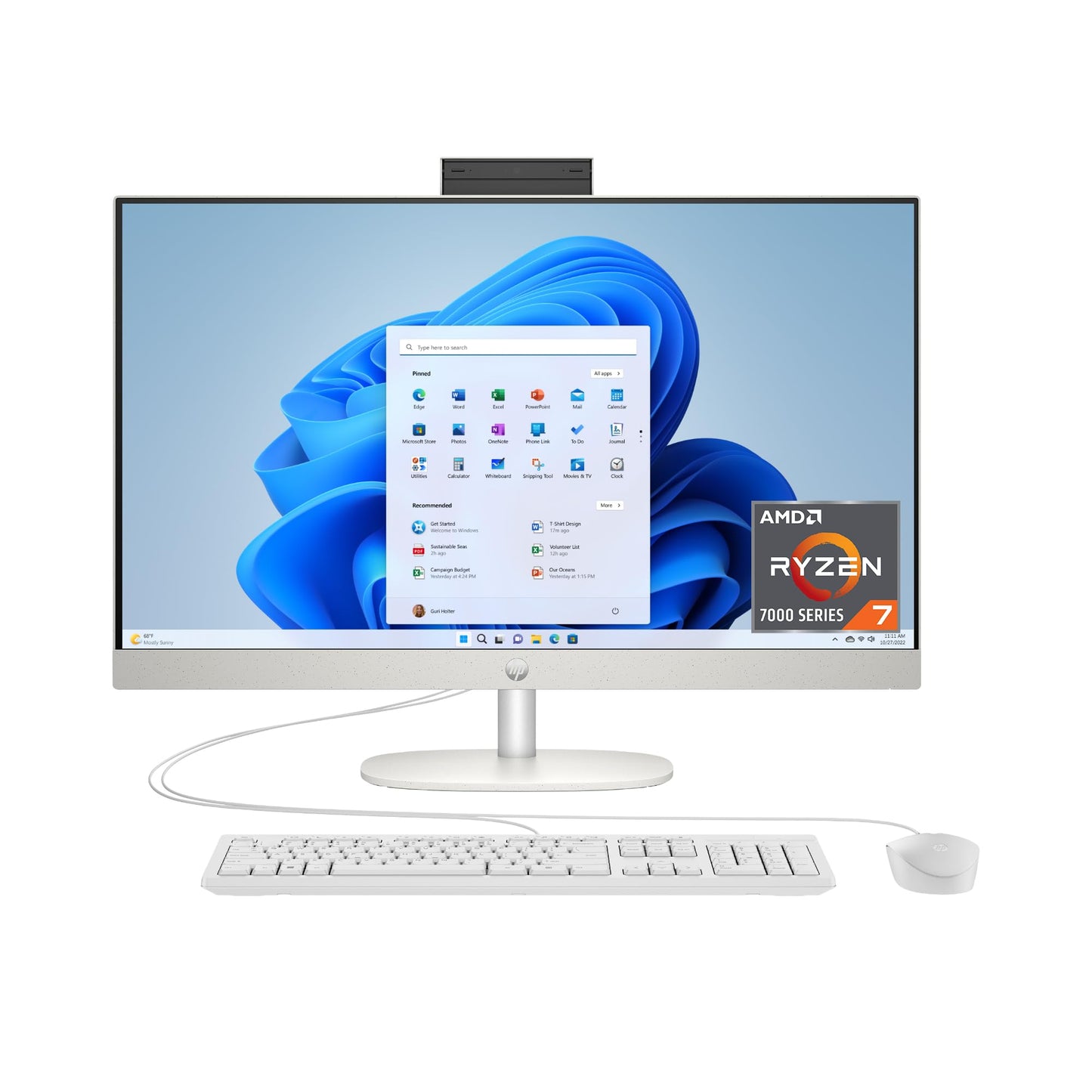 HP 27 inch All-in-One Desktop PC 27-cr0012 1920x1080 60Hz LED