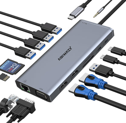 ABIWAZY 14 Port USB C Docking Station AB0218