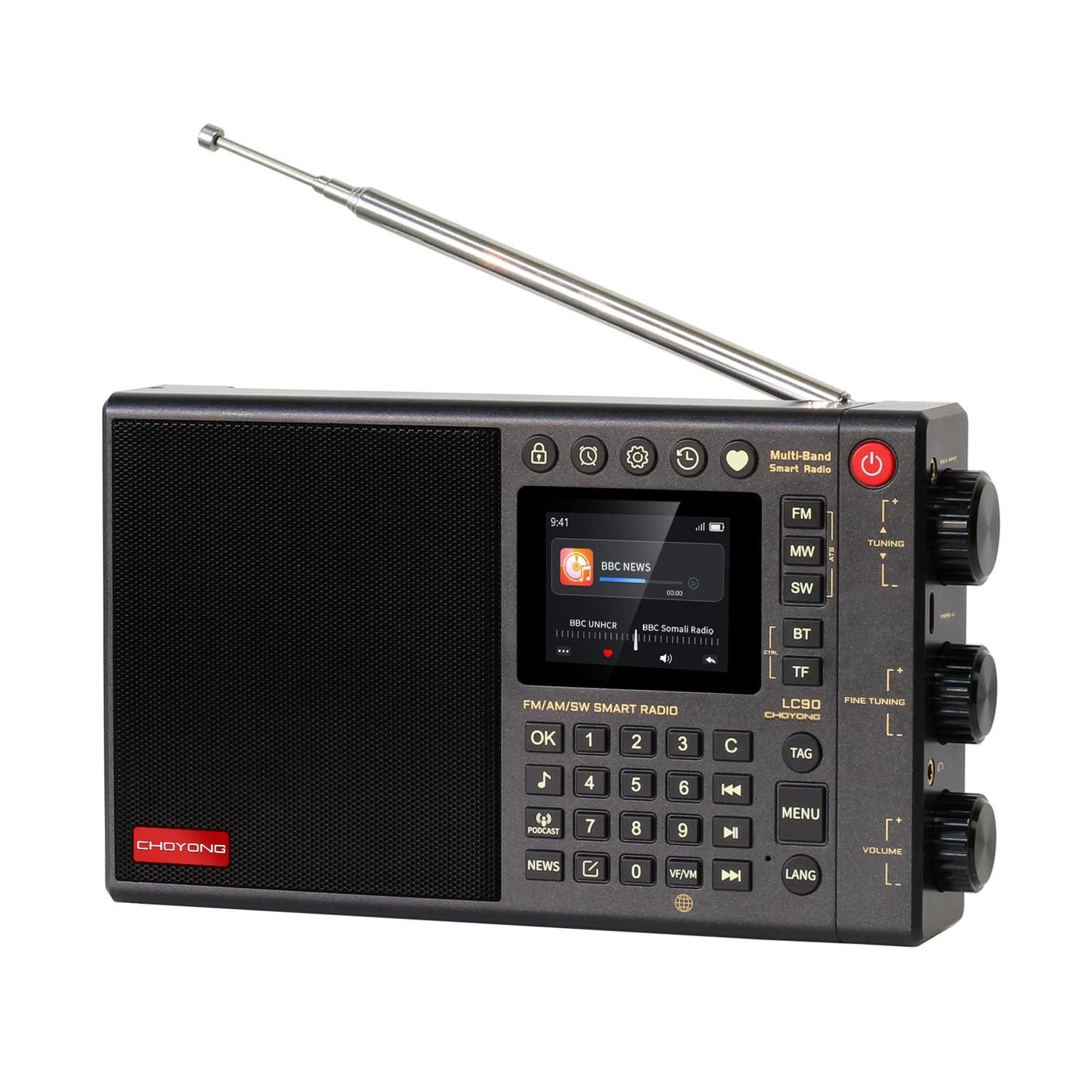 CHOYONG 7.87" LC90 Multi-Band Portable Internet Radio