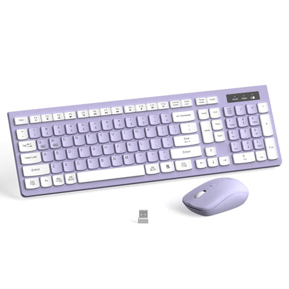 RECCAZR Wireless Keyboard and Mouse Combo, USB, Adjustable DPI, Membrane, Full-Size QWERTY