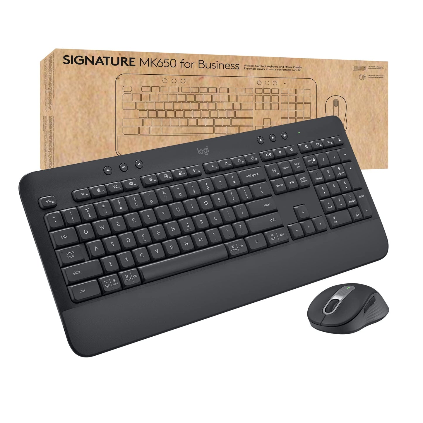 Logitech MK650 Combo for Business Wireless Mouse and Keyboard, Logi Bolt, Bluetooth - Graphite
