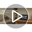 Acedeck Large L01 Digital Alarm Clock 115dB 4.2in LED Display Corded Electric