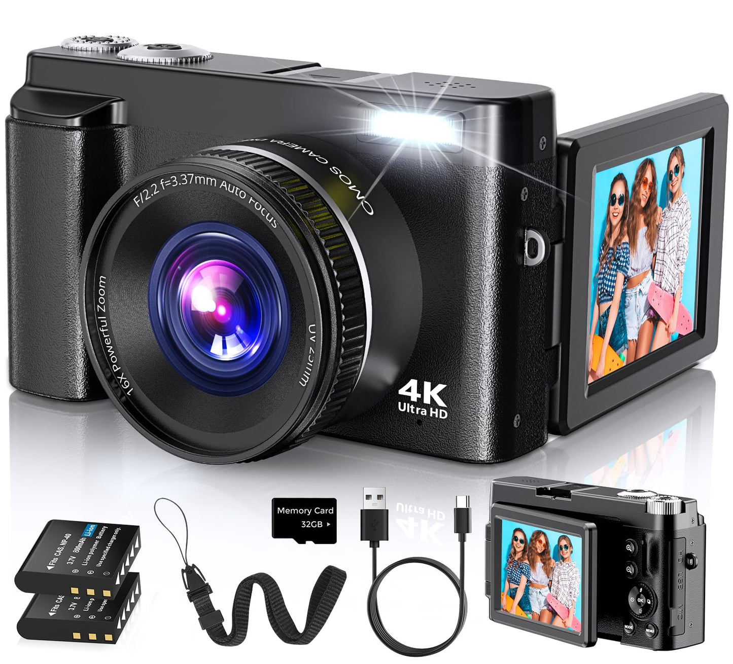 Duluvulu 4K DC101 48MP Compact Digital Camera