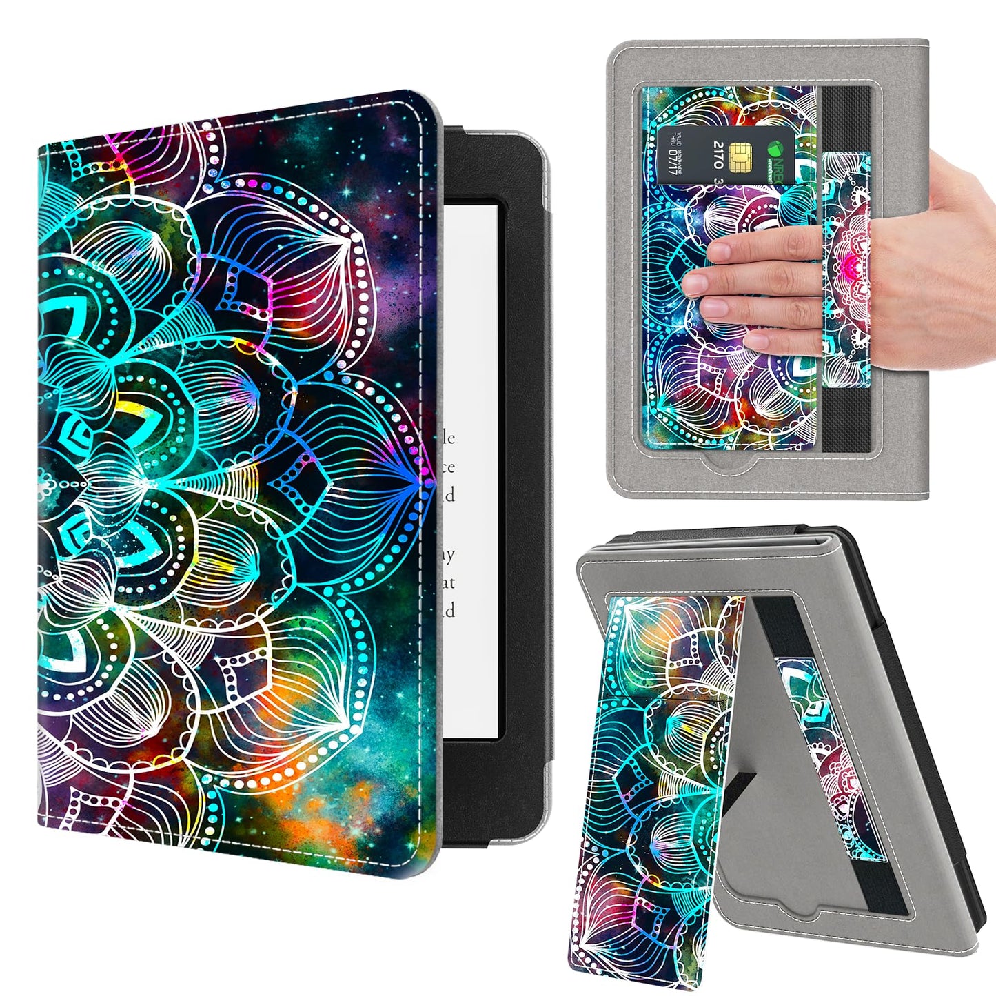 VORI 7 inch Kindle Paperwhite Stand Case PU Leather Cover Auto Sleep/Wake with Hand Strap