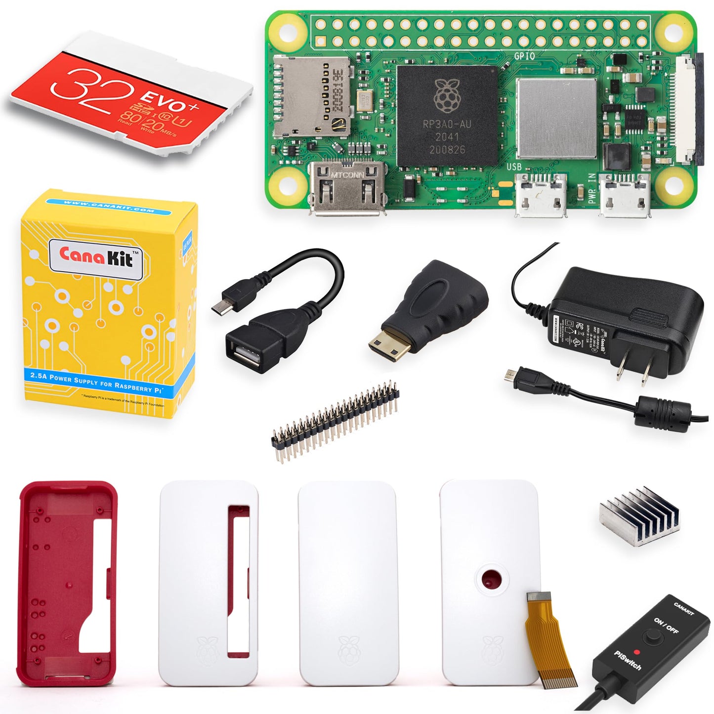 CanaKit 512MB Raspberry Pi Zero 2 W ARMv7 1.0 GHz 4-Core LPDDR2  Single Board Computer