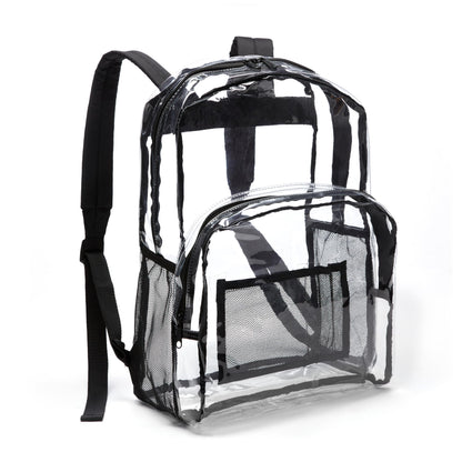 Amazon Basics 17" x 7" x 13" School Backpack, Clear, Daypack Design, Sports Theme